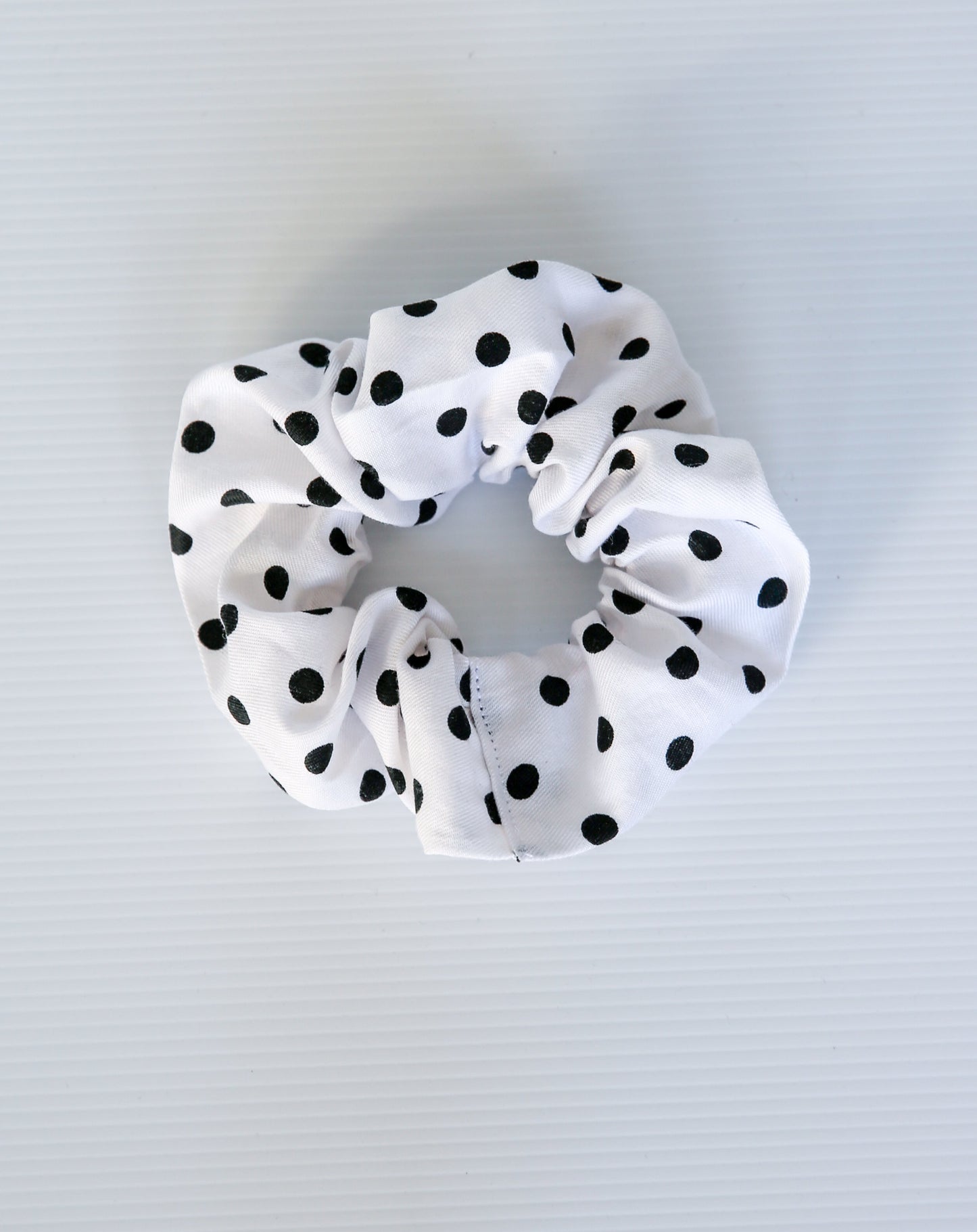 Scrunchie - White Polka Dot