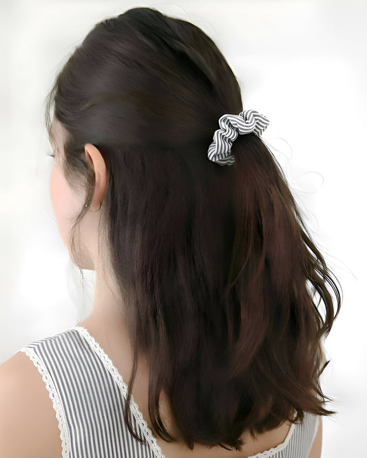 Scrunchie - Navy Pinstripe
