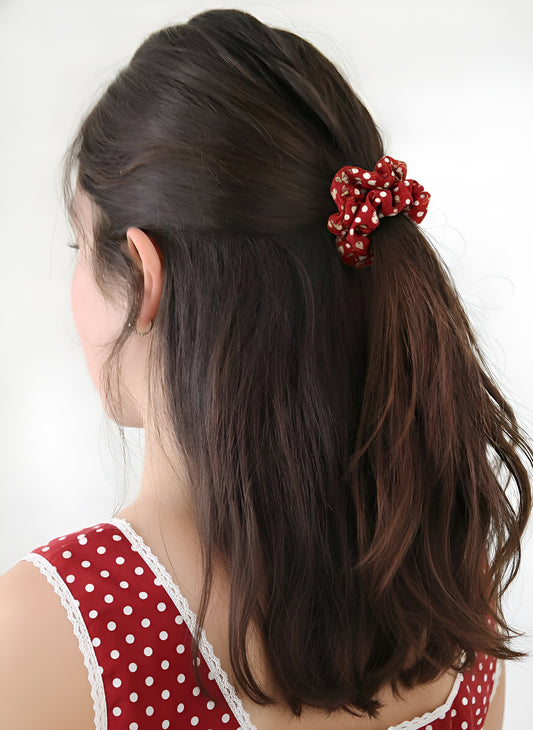 Scrunchie -Red Polka Dot