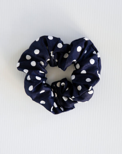 Scrunchie - Navy Polka Dot