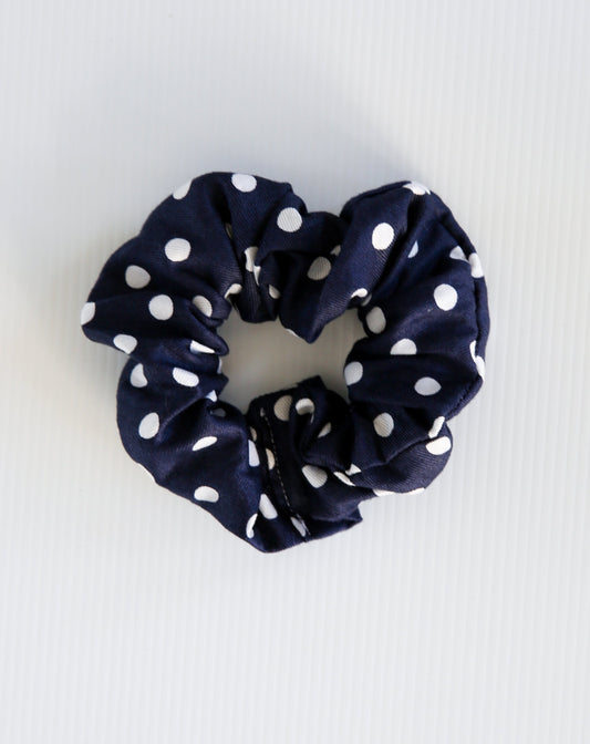 Scrunchie - Navy Polka Dot