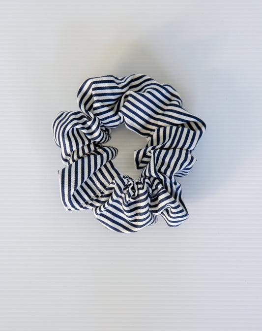 Scrunchie - Navy Pinstripe