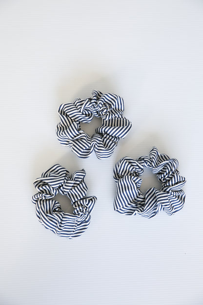 Scrunchie - Navy Pinstripe