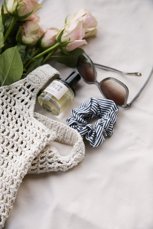 Scrunchie - Navy Pinstripe