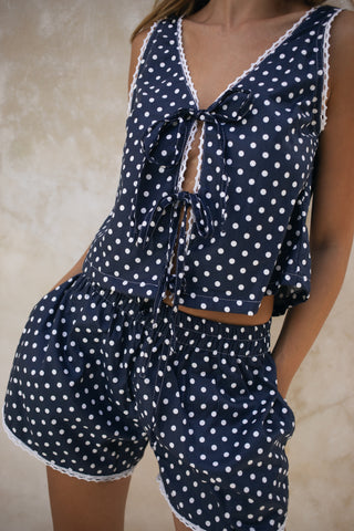 Celeste Polka Dot Lounge Set – Minuit