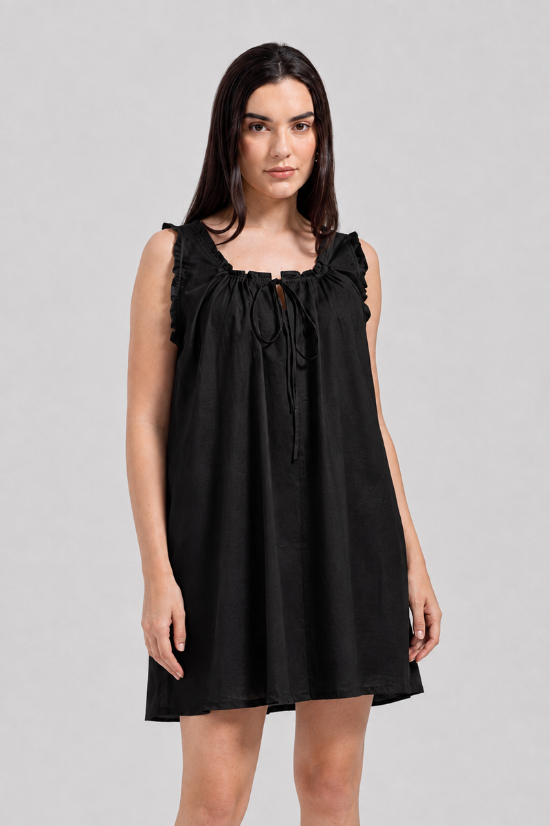 Eva Short Dress Black — Wholesale