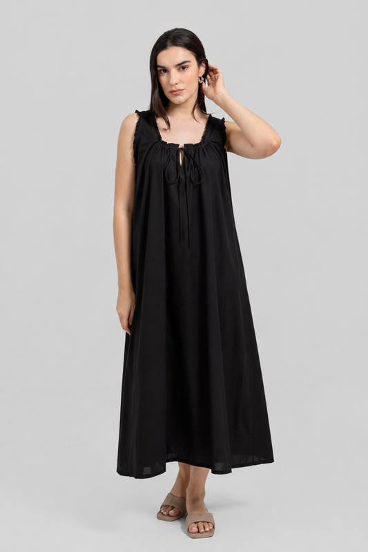 Eva Long Dress Black — Wholesale