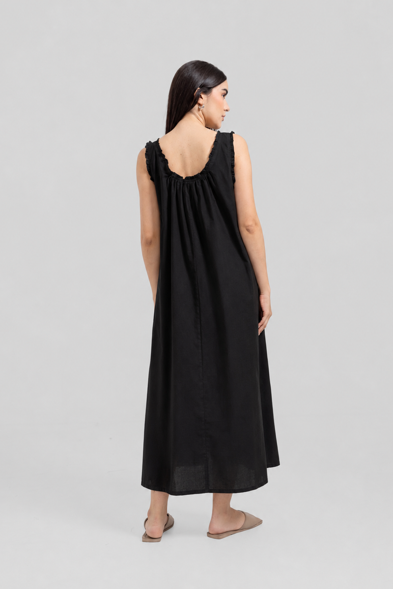 Eva Long Dress Black — Wholesale