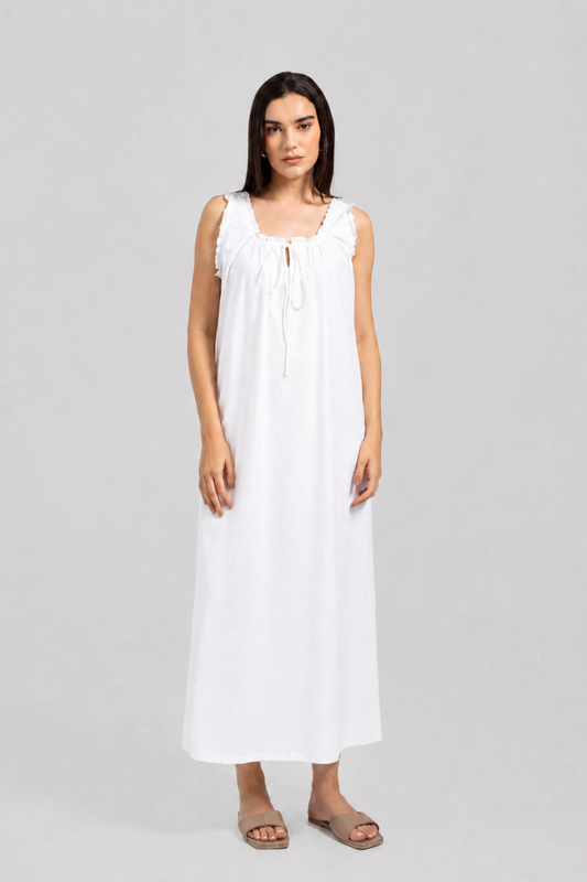 Eva Long Dress White — Wholesale