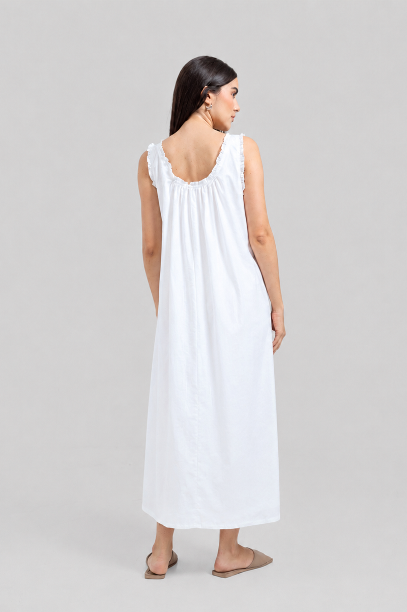 Eva Long Dress White — Wholesale