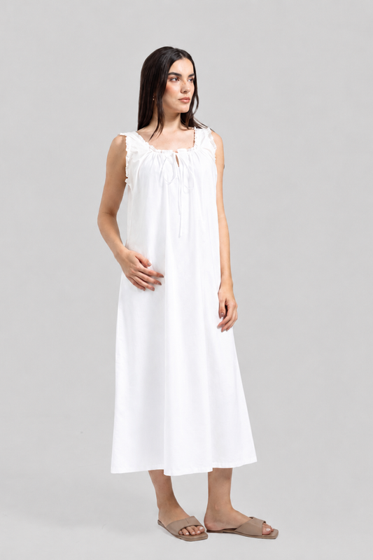 Eva Long Dress White — Wholesale