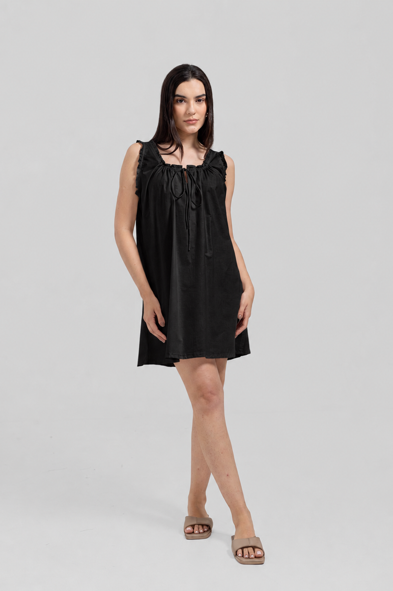 Eva Short Dress Black — Wholesale