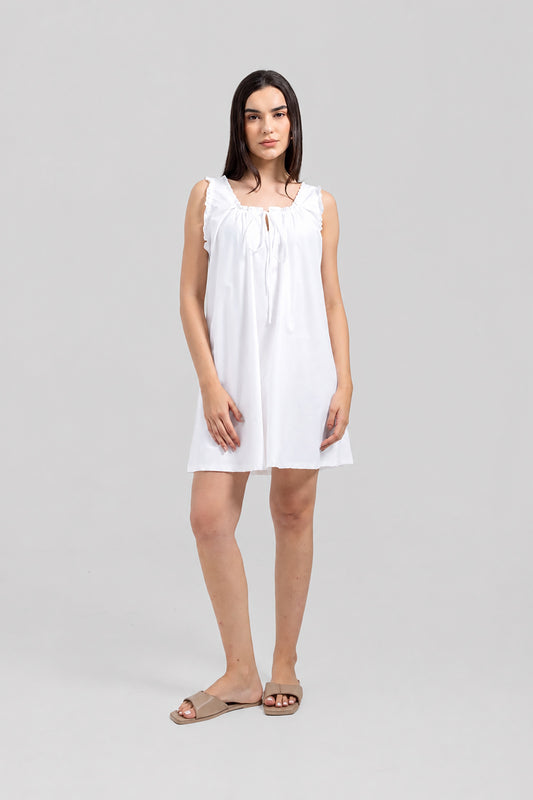 Eva Short Dress White — Wholesale