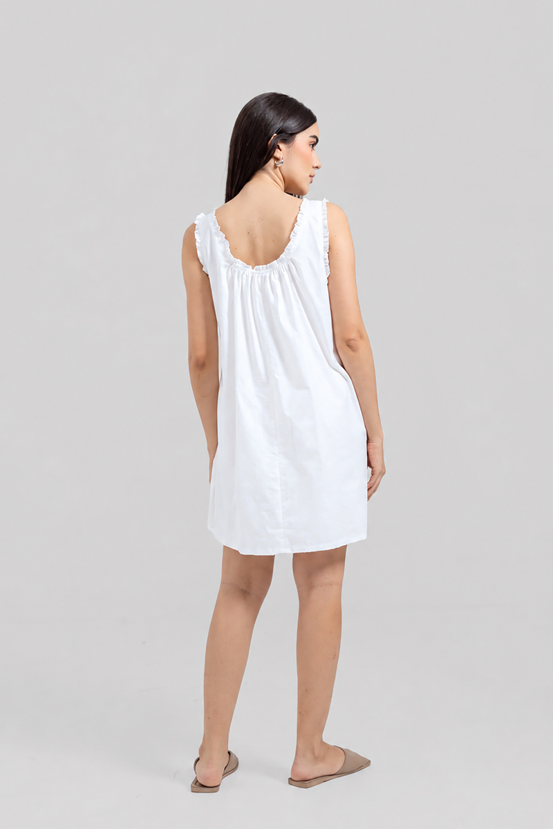 Eva Short Dress White — Wholesale