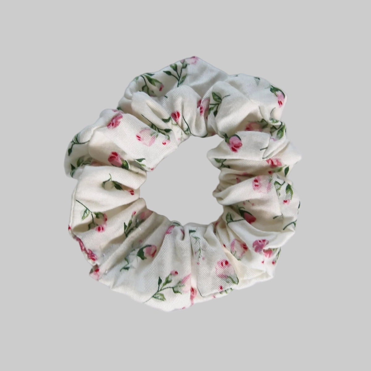 Cloud Rose Scrunchie — women's cloud rose floral cotton hair scrunchie