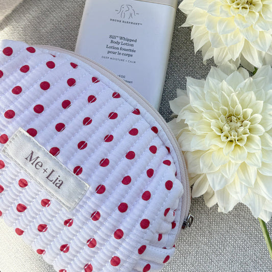 Polkadot Red make-up pouch detail