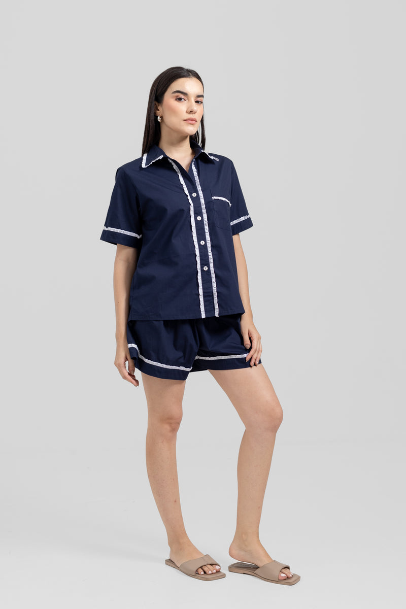 Melie Short Set Navy — Wholesale
