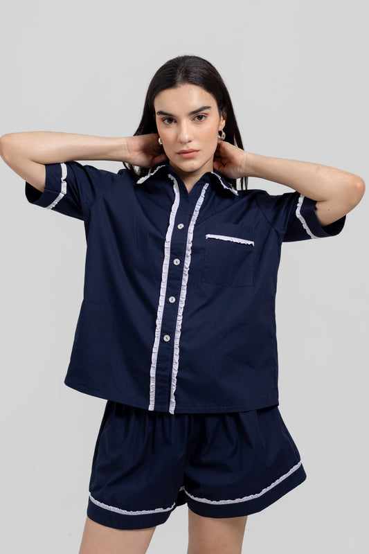 Melie Short Set Navy — Wholesale