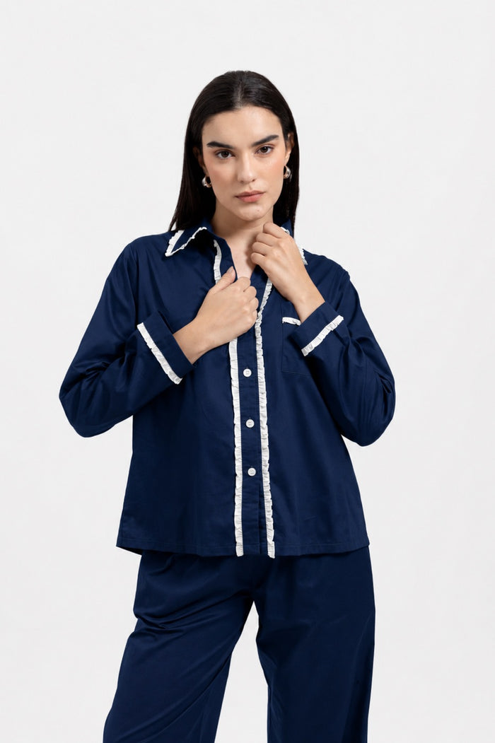 Melie Long Set Navy — Wholesale