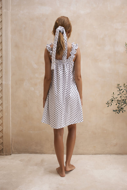 Mila Frill Daydream Dress White