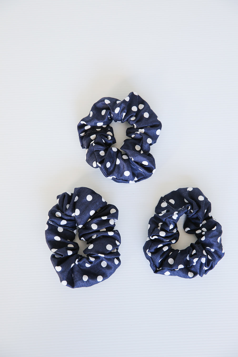 Scrunchie - Navy Polka Dot