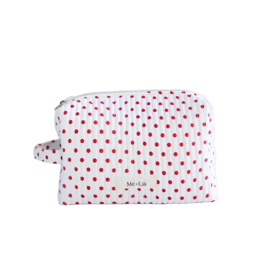 Polkadot Red make-up pouch, large