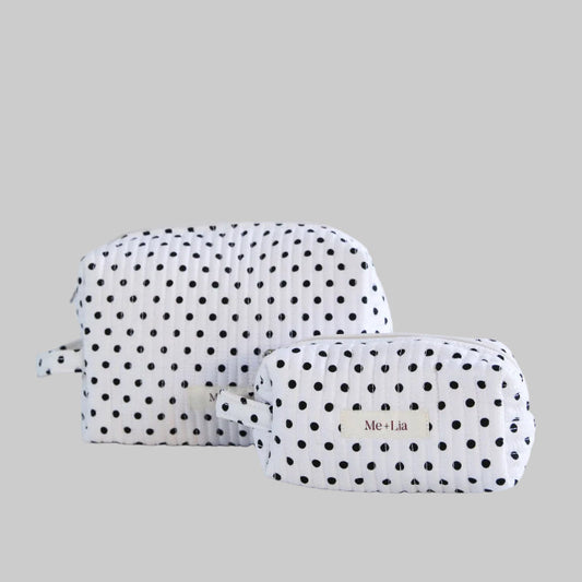Polkadot Black make-up pouch, both sizes