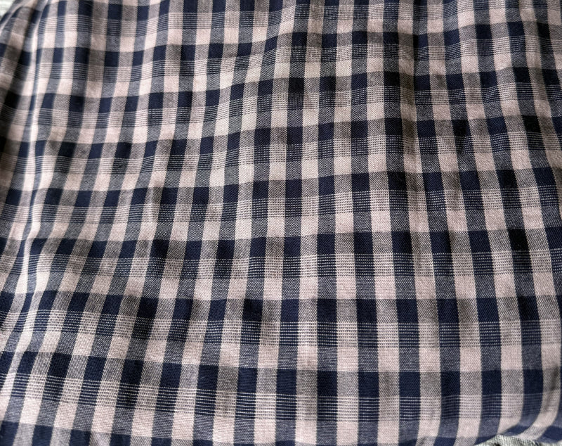 Adeline Long Set Navy — gingham detail