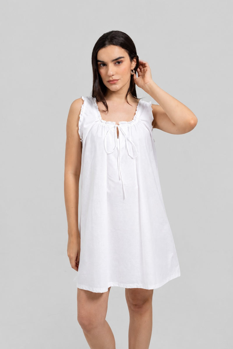 Camille Short Dress White