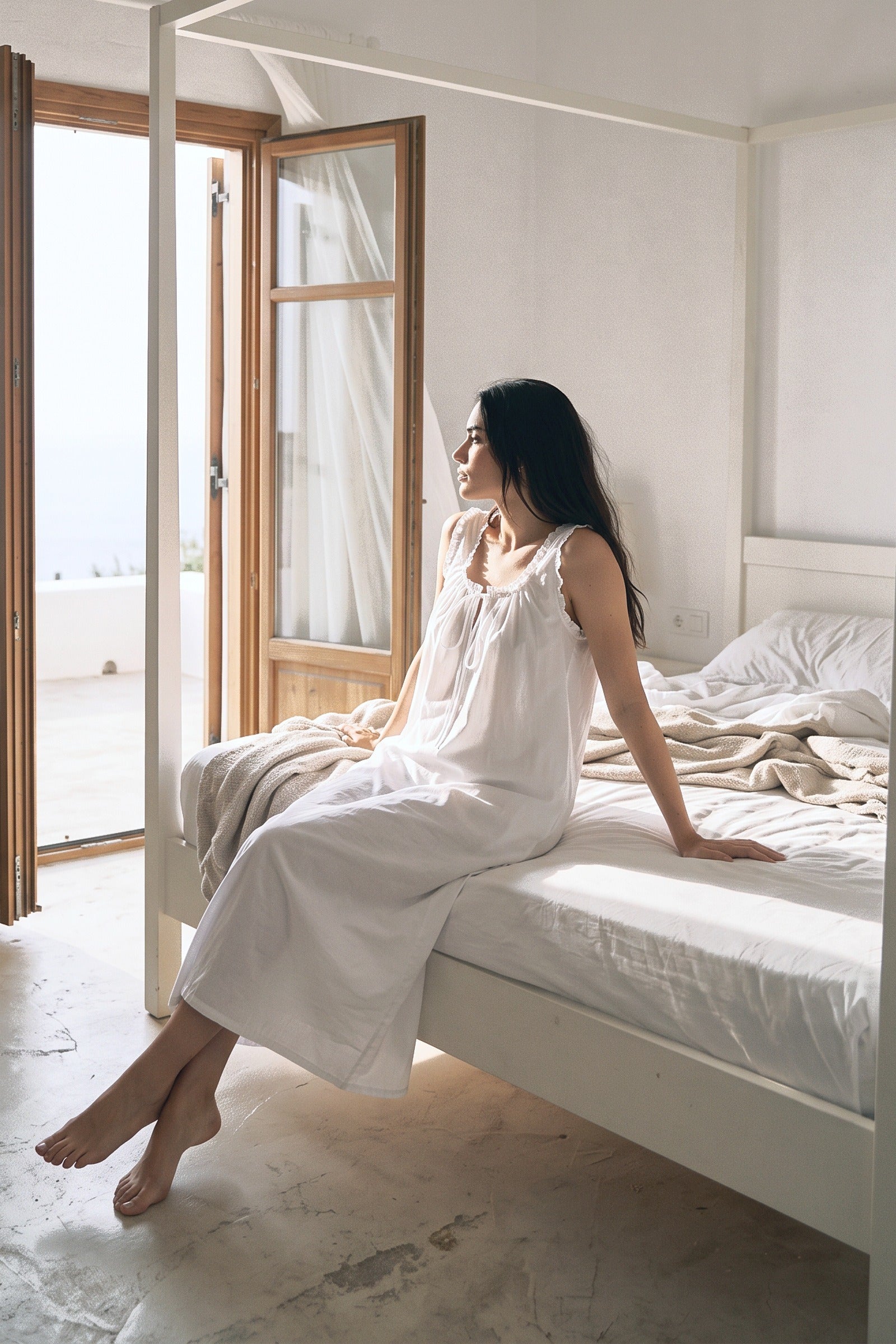Eva Long Nightie White