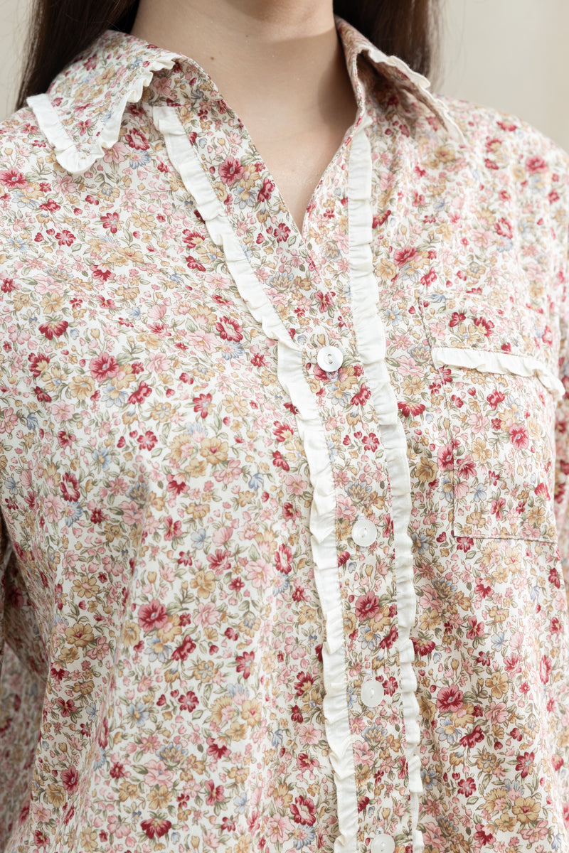 Elodie Long Set Wild Flower — frilled collar detail