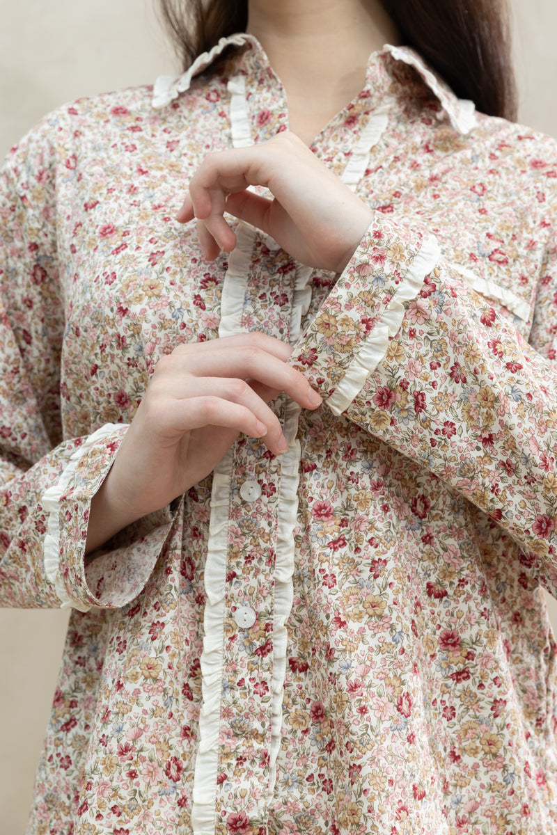 Elodie Long Set Wild Flower — button placket detail